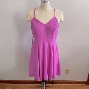 Express Pink Spaghetti Strap Flowy Skater Mini Dress- Size 8- NWT